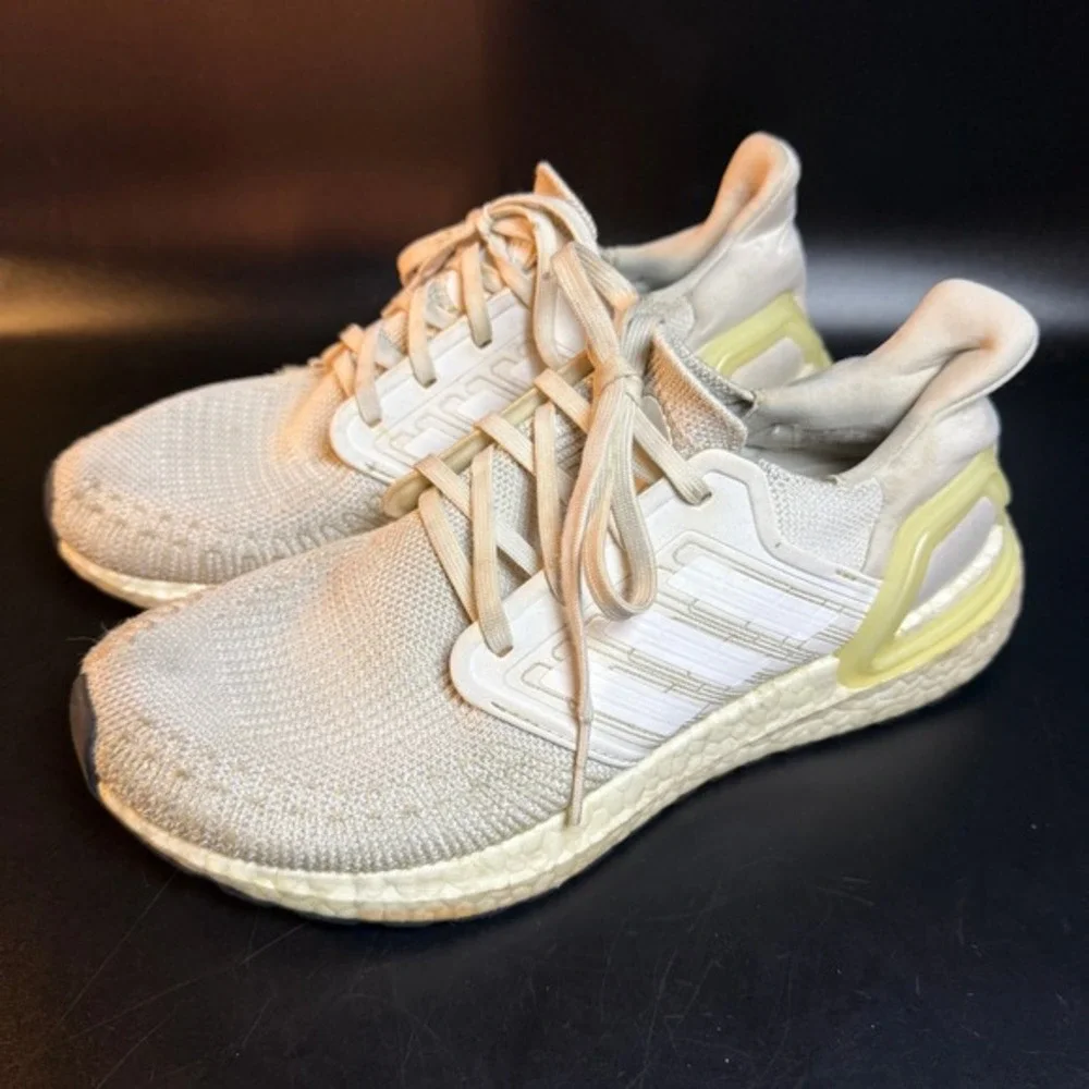 Adidas Ultraboost 20 EG0713 White Primeknit Running Shoes Womens 7.5‎